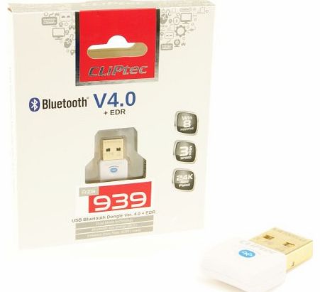 CLiPtec Bluetooth V4.0  EDR RSV939 Nano Dongle [AVRCP/A2DP Support]